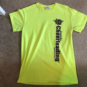 inside cheerleading shirt